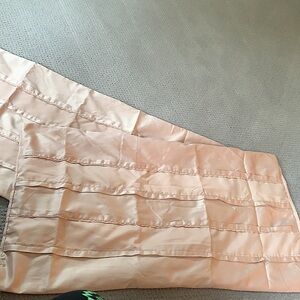 💕King pillow covers pair matte satin pink rose pleated